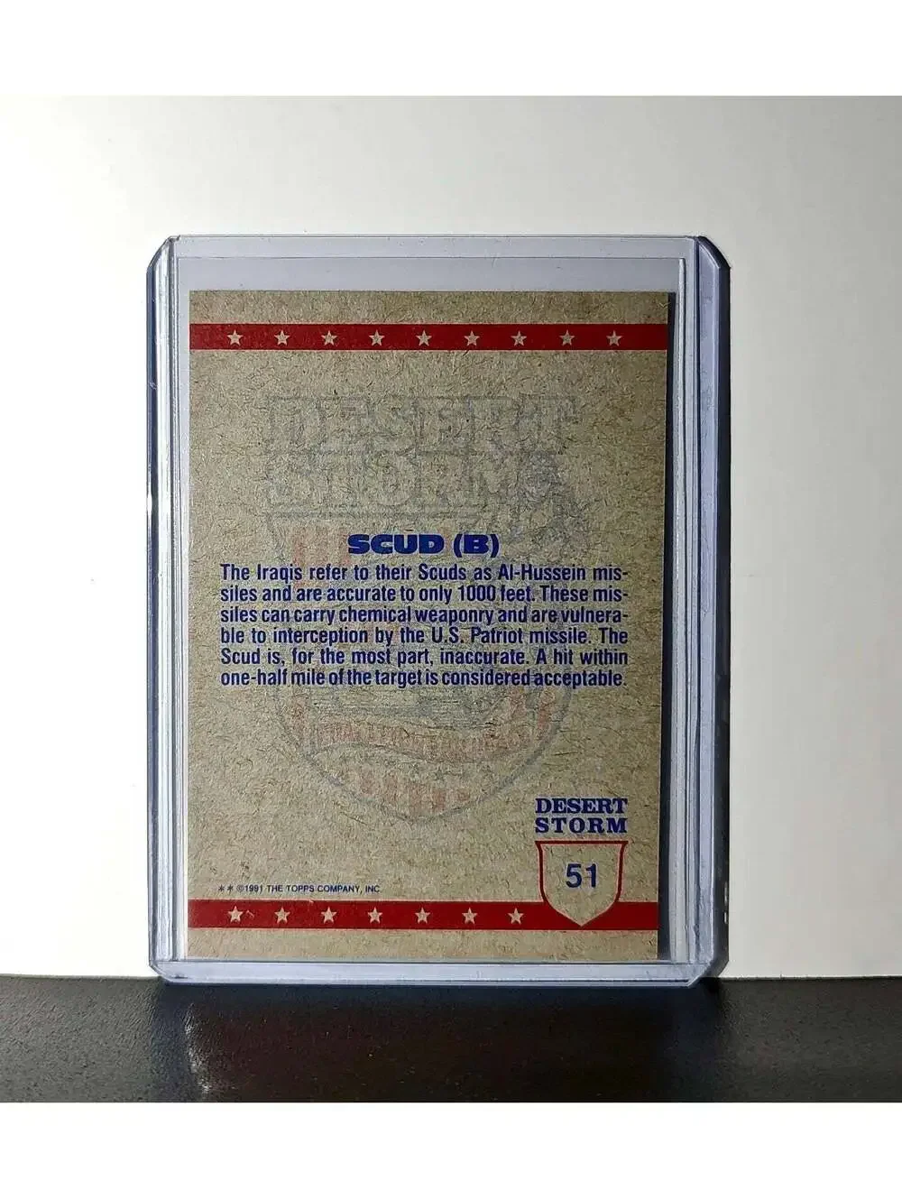 SCUD Missile (B) 1991 Topps Desert Storm #51 Card